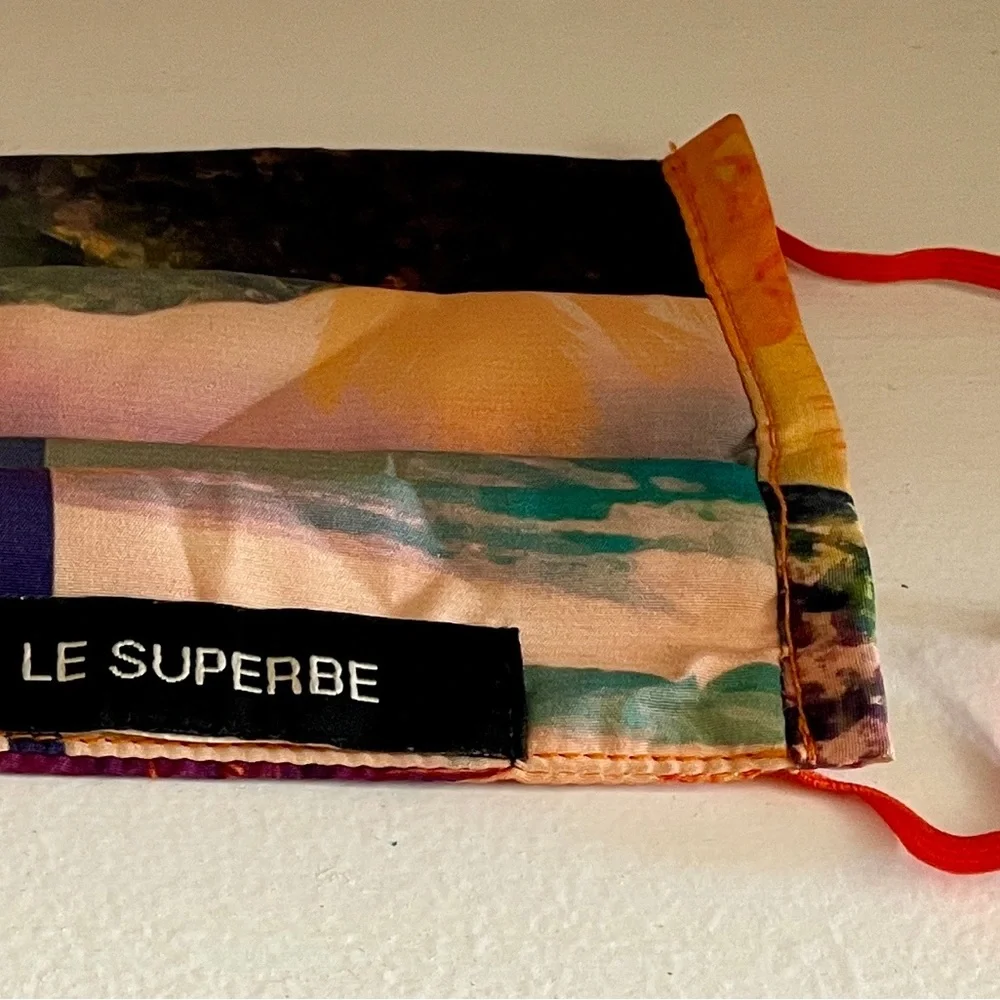 LE SUPERBE Tropical Print REVERSIBLE Fabric FACE MASK O/S